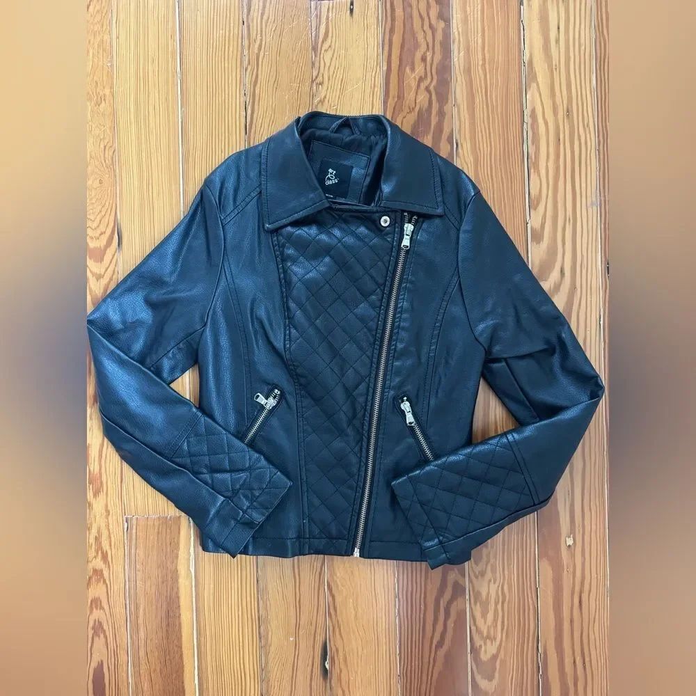 Target Art Class Black Faux Leather Jacket